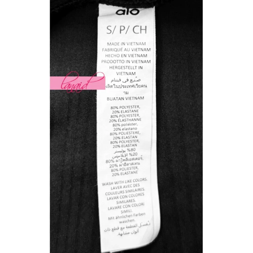 Alo Airlift High-Waist 7/8 Run It Back Leggings Black Ribbed Hi-Rise Tights S